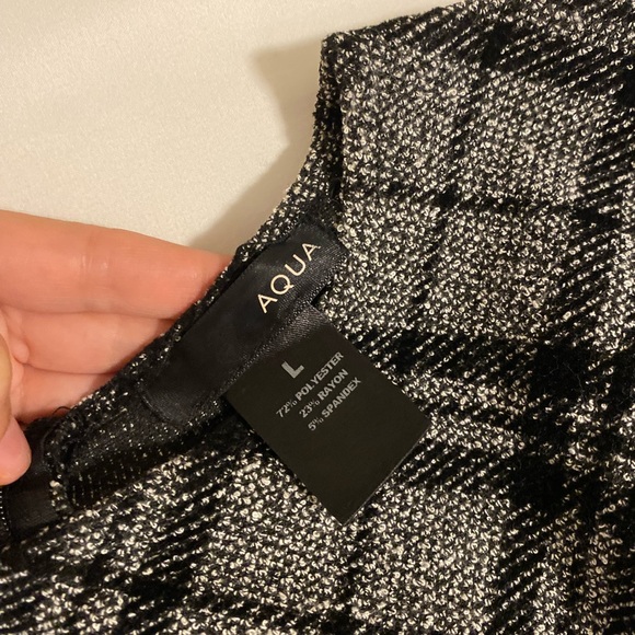 Aqua Checkered Dress Size L Women's Black and Gray - Picture 6 of 7